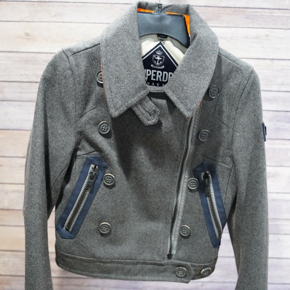 Superdry Military Style Wool Jacket Size Small